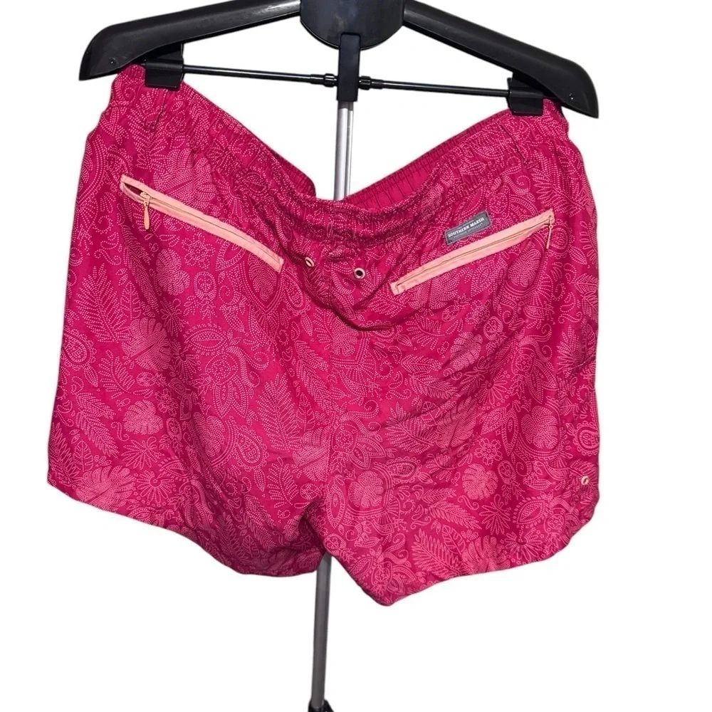 Southern Marsh Dockside Swim Trunk, Men’s, Red, Peach Colors, Quickdry, Size med